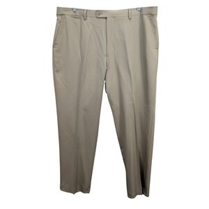 Saddlebred‎ Men's Dress Pants Size 40x30 Khaki Flat Front Casual Career Preppy